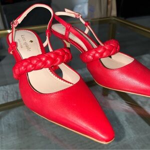 Kate Spade Red Braided Strap Heels